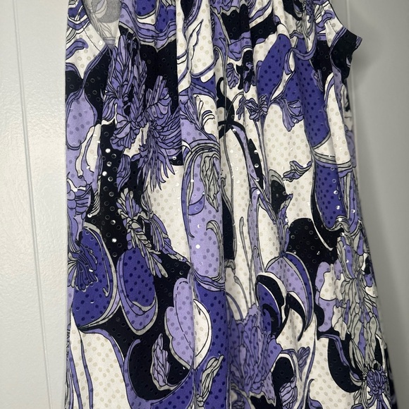 Y2K Purple Floral Sequin Party Dress – Size 12 – Ruffle Hem Halter Glam - Picture 7 of 8